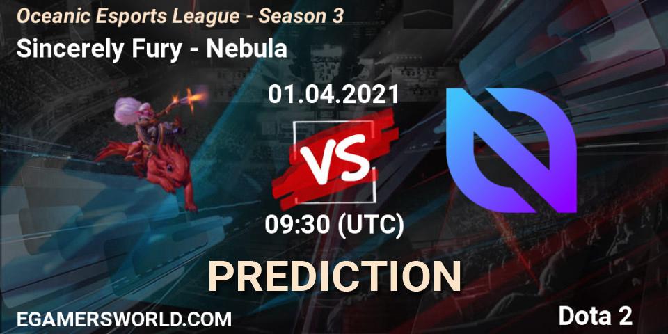 Prognose für das Spiel Sincerely Fury VS Nebula. 01.04.2021 at 09:48. Dota 2 - Oceanic Esports League - Season 3