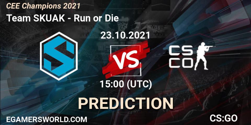 Prognose für das Spiel Team SKUAK VS Run or Die. 23.10.2021 at 15:00. Counter-Strike (CS2) - CEE Champions 2021