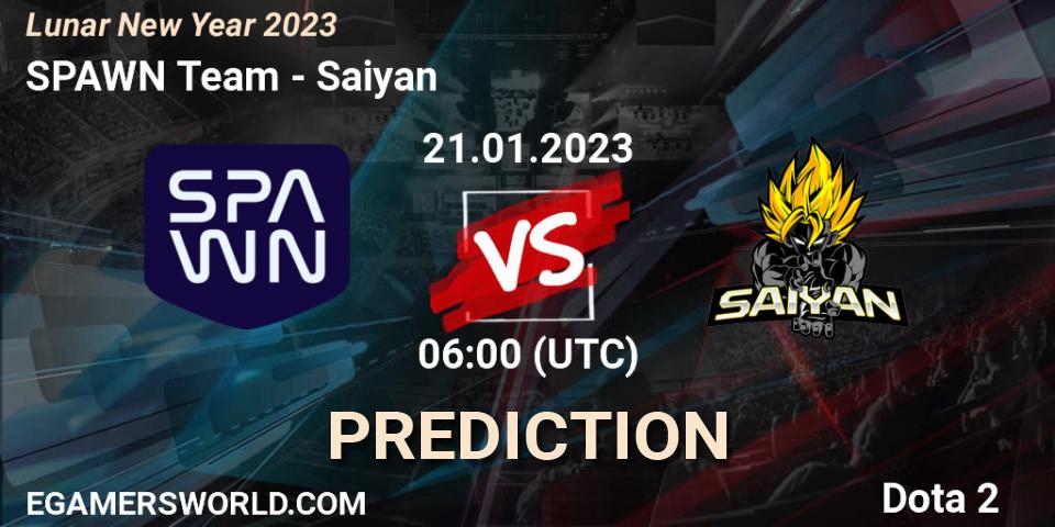 Prognose für das Spiel SPAWN Team VS Saiyan. 21.01.23. Dota 2 - Lunar New Year 2023