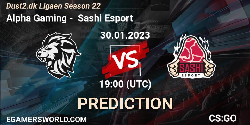 Prognose für das Spiel Alpha Gaming VS Sashi Esport. 01.02.23. CS2 (CS:GO) - Dust2.dk Ligaen Season 22