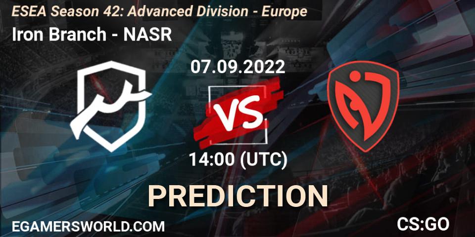Prognose für das Spiel Iron Branch VS NASR. 07.09.22. CS2 (CS:GO) - ESEA Season 42: Advanced Division - Europe