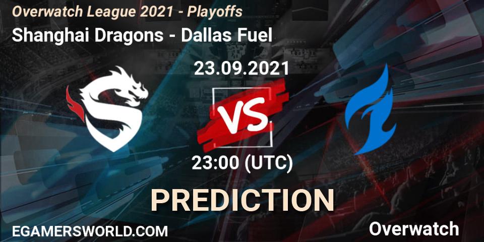 Prognose für das Spiel Shanghai Dragons VS Dallas Fuel. 24.09.21. Overwatch - Overwatch League 2021 - Playoffs