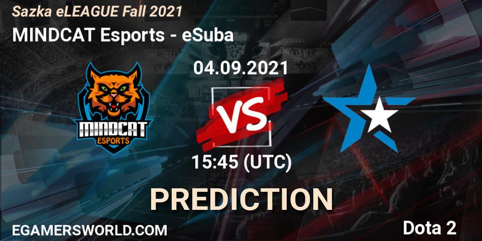 Prognose für das Spiel MINDCAT Esports VS eSuba. 04.09.21. Dota 2 - Sazka eLEAGUE Fall 2021
