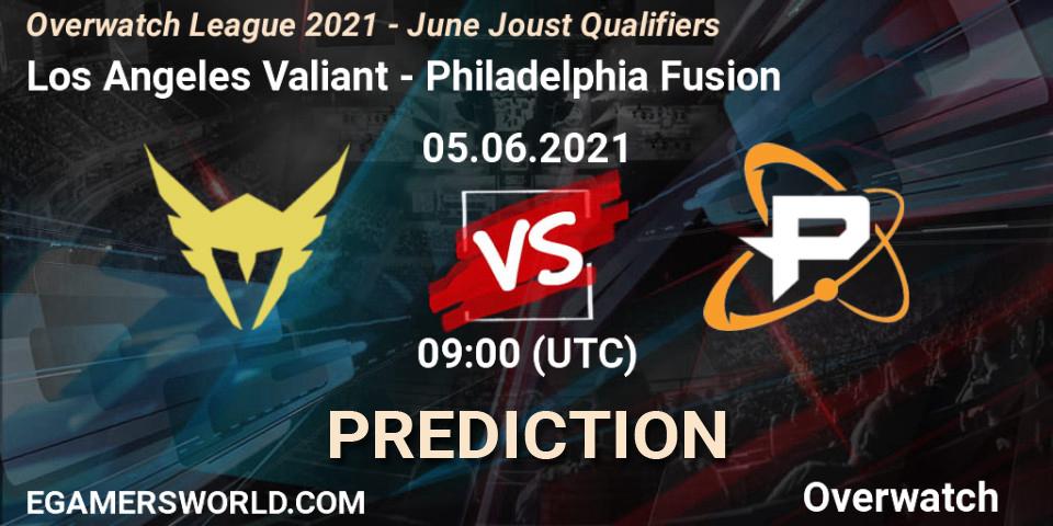 Prognose für das Spiel Los Angeles Valiant VS Philadelphia Fusion. 05.06.21. Overwatch - Overwatch League 2021 - June Joust Qualifiers