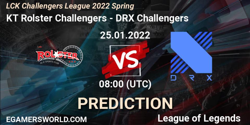 Prognose für das Spiel KT Rolster Challengers VS DRX Challengers. 25.01.2022 at 08:00. LoL - LCK Challengers League 2022 Spring