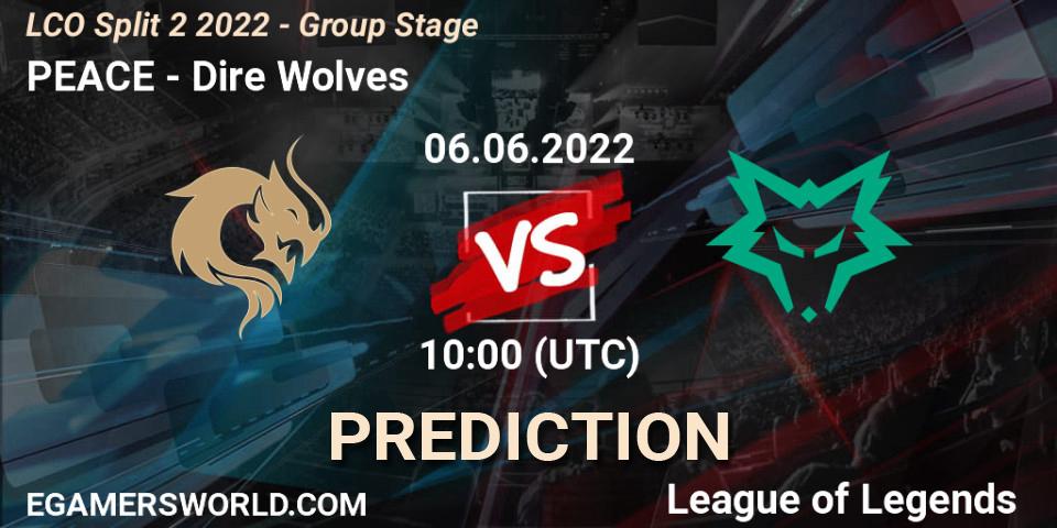 Prognose für das Spiel PEACE VS Dire Wolves. 06.06.2022 at 10:00. LoL - LCO Split 2 2022 - Group Stage