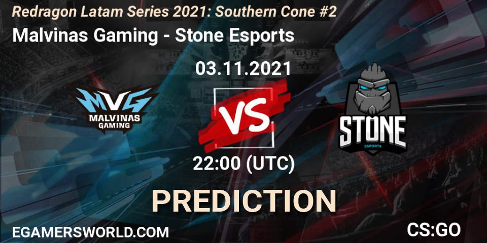 Prognose für das Spiel Malvinas Gaming VS Stone Esports. 03.11.21. CS2 (CS:GO) - Redragon Latam Series 2021: Southern Cone #2