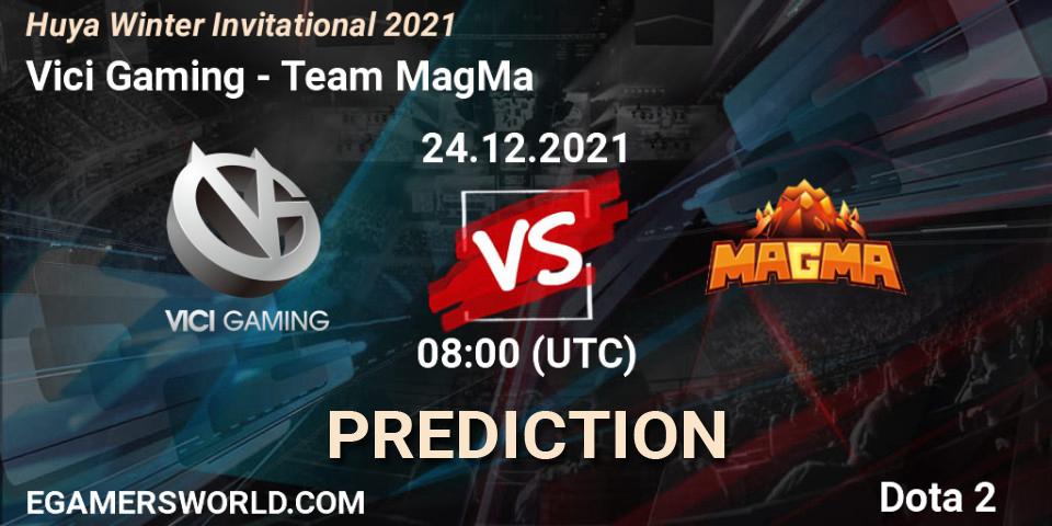 Prognose für das Spiel Vici Gaming VS Team MagMa. 24.12.2021 at 08:39. Dota 2 - Huya Winter Invitational 2021