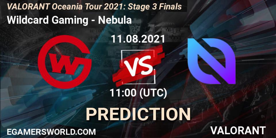 Prognose für das Spiel Wildcard Gaming VS Nebula. 11.08.2021 at 11:00. VALORANT - VALORANT Oceania Tour 2021: Stage 3 Finals