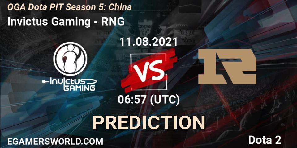 Prognose für das Spiel Invictus Gaming VS RNG. 11.08.21. Dota 2 - OGA Dota PIT Season 5: China