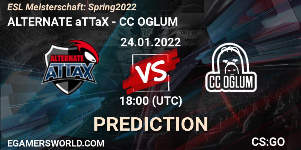 Prognose für das Spiel ALTERNATE aTTaX VS CC OGLUM. 24.01.22. CS2 (CS:GO) - ESL Meisterschaft: Spring 2022