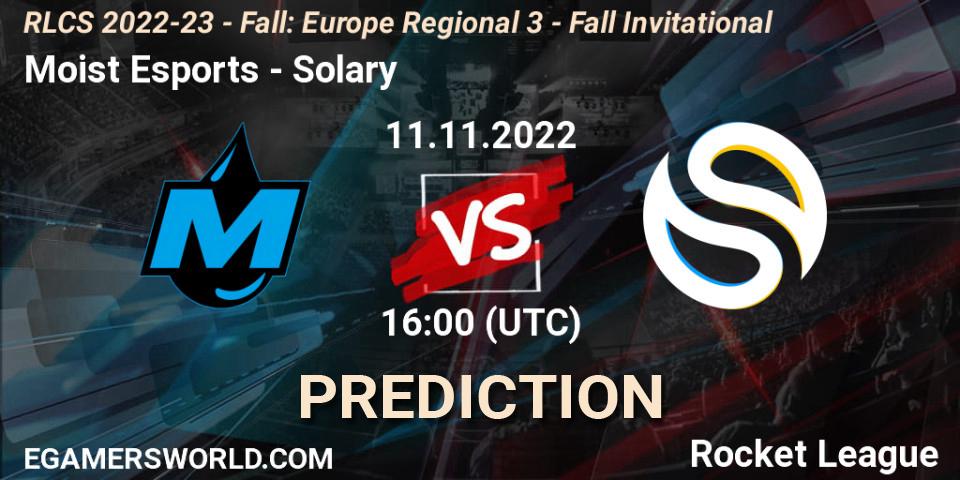 Prognose für das Spiel Moist Esports VS Solary. 11.11.2022 at 16:00. Rocket League - RLCS 2022-23 - Fall: Europe Regional 3 - Fall Invitational