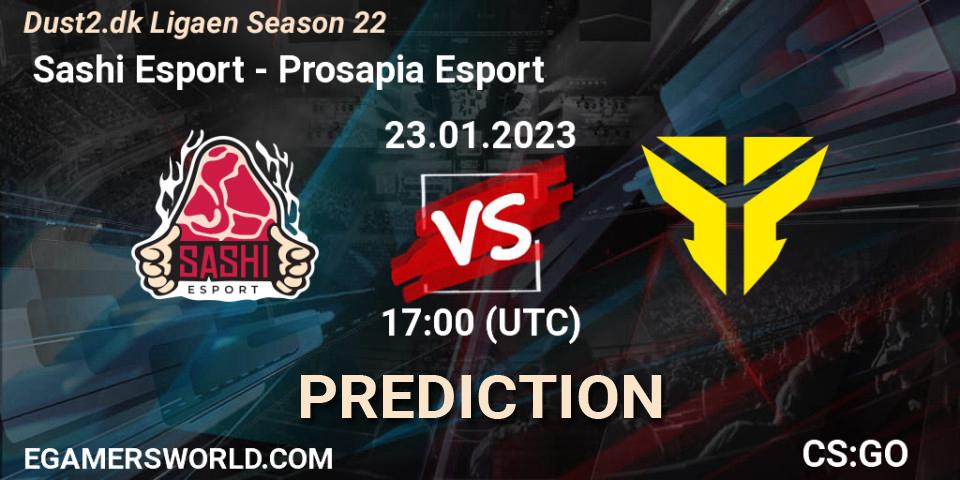 Prognose für das Spiel Sashi Esport VS Prosapia Esport. 23.01.2023 at 19:00. Counter-Strike (CS2) - Dust2.dk Ligaen Season 22