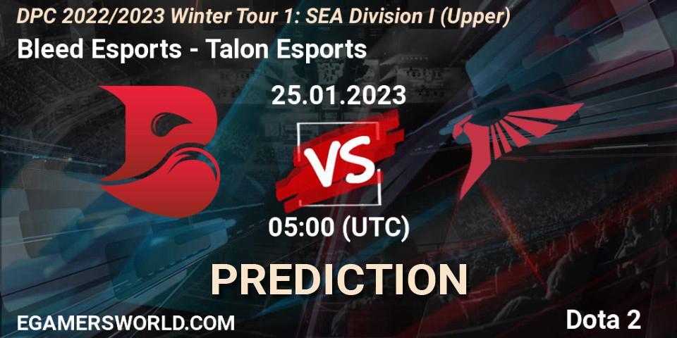 Prognose für das Spiel Bleed Esports VS Talon Esports. 25.01.23. Dota 2 - DPC 2022/2023 Winter Tour 1: SEA Division I (Upper)