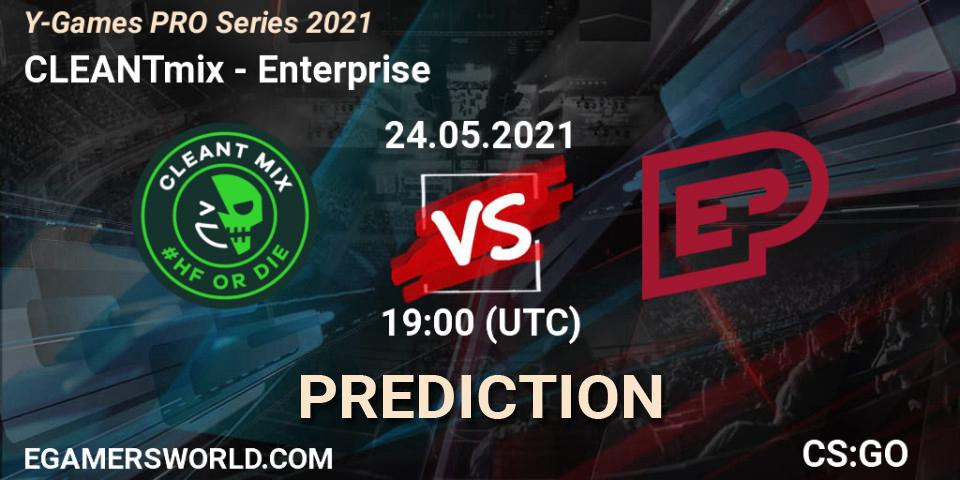 Prognose für das Spiel CLEANTmix VS Enterprise. 24.05.2021 at 19:00. Counter-Strike (CS2) - Y-Games PRO Series 2021