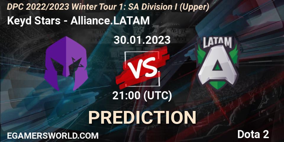 Prognose für das Spiel Keyd Stars VS Alliance.LATAM. 30.01.23. Dota 2 - DPC 2022/2023 Winter Tour 1: SA Division I (Upper) 