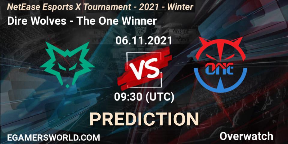 Prognose für das Spiel Dire Wolves VS The One Winner. 06.11.21. Overwatch - NetEase Esports X Tournament - 2021 - Winter