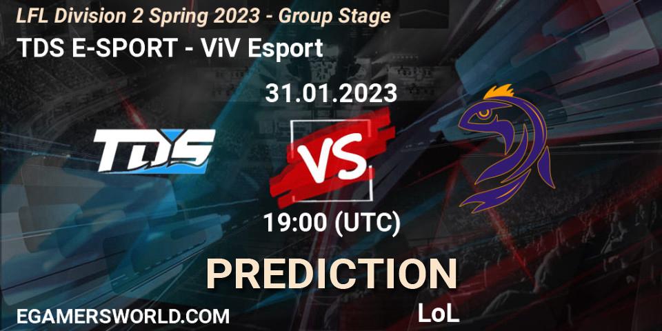 Prognose für das Spiel TDS E-SPORT VS ViV Esport. 31.01.23. LoL - LFL Division 2 Spring 2023 - Group Stage