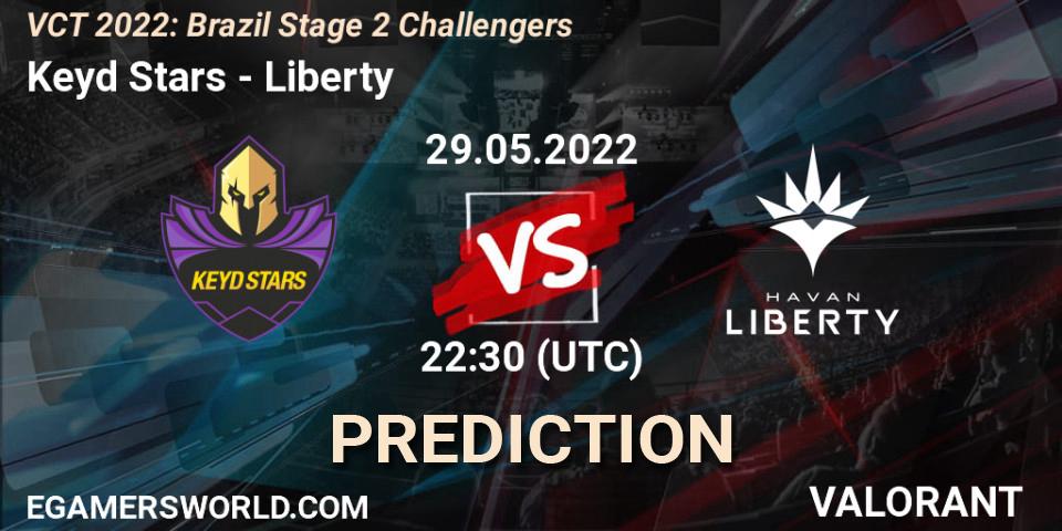 Prognose für das Spiel Keyd Stars VS Liberty. 29.05.2022 at 23:45. VALORANT - VCT 2022: Brazil Stage 2 Challengers