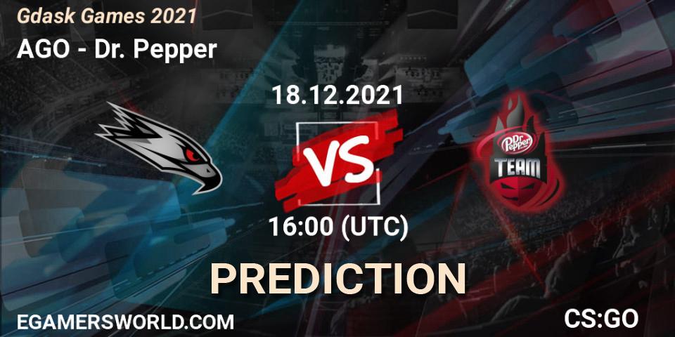 Prognose für das Spiel AGO VS Dr. Pepper. 18.12.2021 at 17:00. Counter-Strike (CS2) - Gdańsk Games 2021
