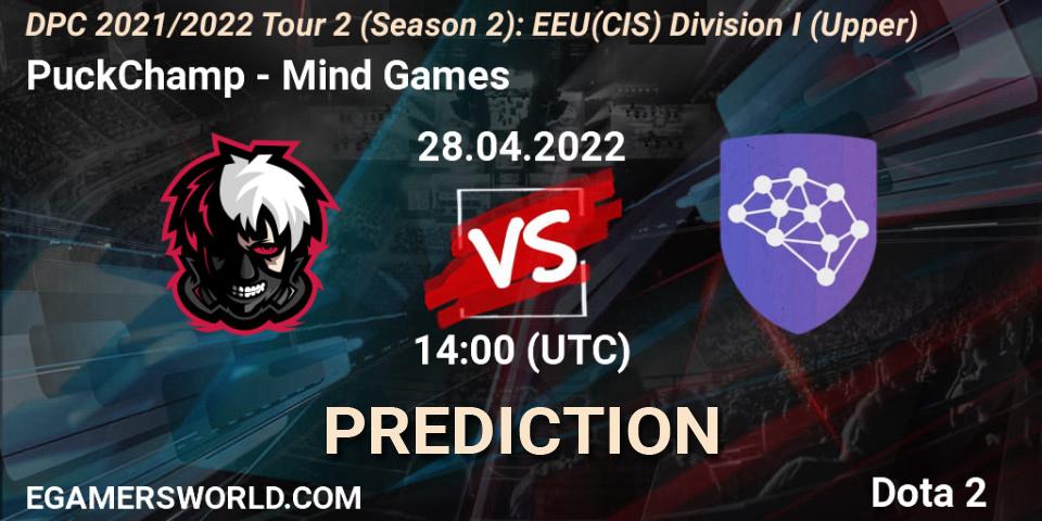Prognose für das Spiel PuckChamp VS Mind Games. 28.04.2022 at 14:00. Dota 2 - DPC 2021/2022 Tour 2 (Season 2): EEU(CIS) Division I (Upper)