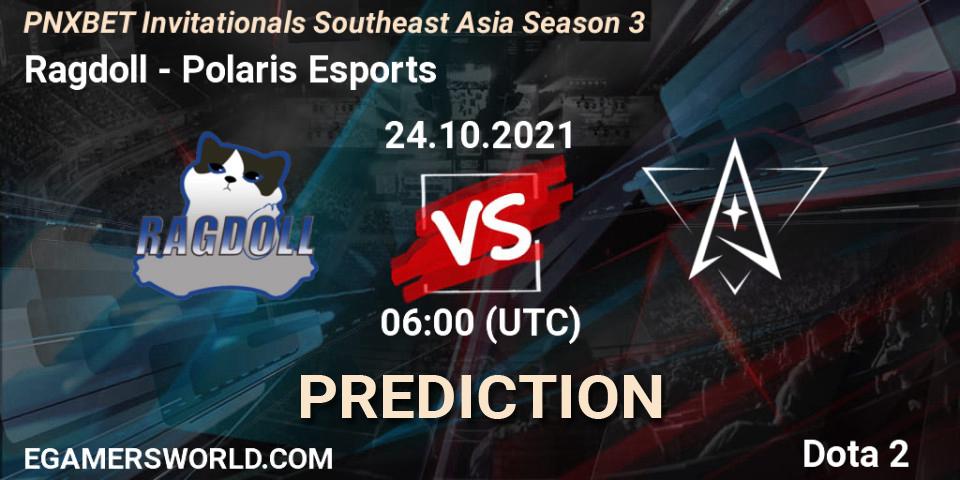 Prognose für das Spiel Ragdoll VS Polaris Esports. 24.10.2021 at 06:50. Dota 2 - PNXBET Invitationals Southeast Asia Season 3