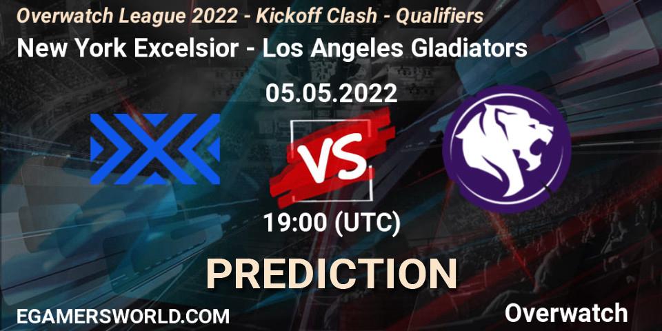 Prognose für das Spiel New York Excelsior VS Los Angeles Gladiators. 05.05.22. Overwatch - Overwatch League 2022 - Kickoff Clash - Qualifiers