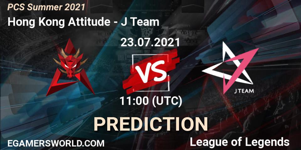 Prognose für das Spiel Hong Kong Attitude VS J Team. 23.07.21. LoL - PCS Summer 2021