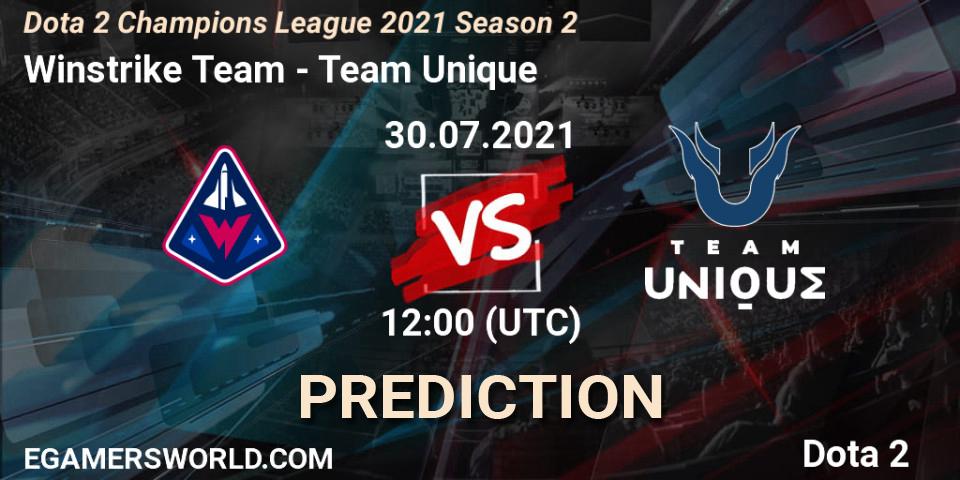 Prognose für das Spiel Winstrike Team VS Team Unique. 30.07.2021 at 12:00. Dota 2 - Dota 2 Champions League 2021 Season 2