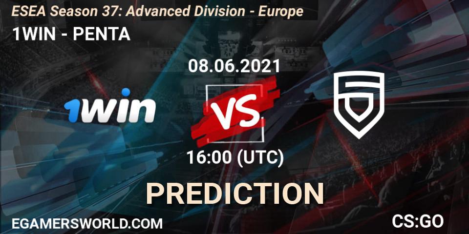 Prognose für das Spiel 1WIN VS PENTA. 08.06.21. CS2 (CS:GO) - ESEA Season 37: Advanced Division - Europe