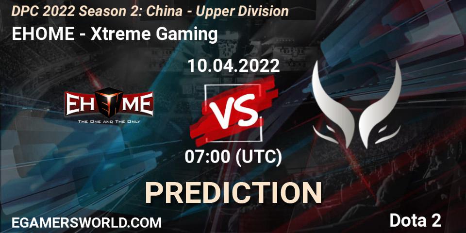 Prognose für das Spiel EHOME VS Xtreme Gaming. 13.04.2022 at 09:57. Dota 2 - DPC 2021/2022 Tour 2 (Season 2): China Division I (Upper)