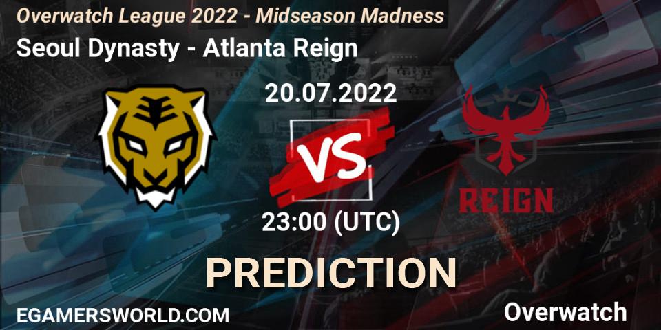 Prognose für das Spiel Seoul Dynasty VS Atlanta Reign. 21.07.22. Overwatch - Overwatch League 2022 - Midseason Madness