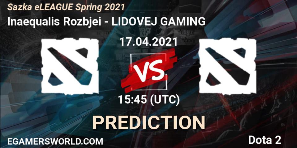Prognose für das Spiel Inaequalis Rozbíječi VS LIDOVEJ GAMING. 17.04.2021 at 17:00. Dota 2 - Sazka eLEAGUE Spring 2021