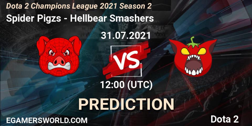 Prognose für das Spiel Spider Pigzs VS Hellbear Smashers. 31.07.2021 at 12:07. Dota 2 - Dota 2 Champions League 2021 Season 2