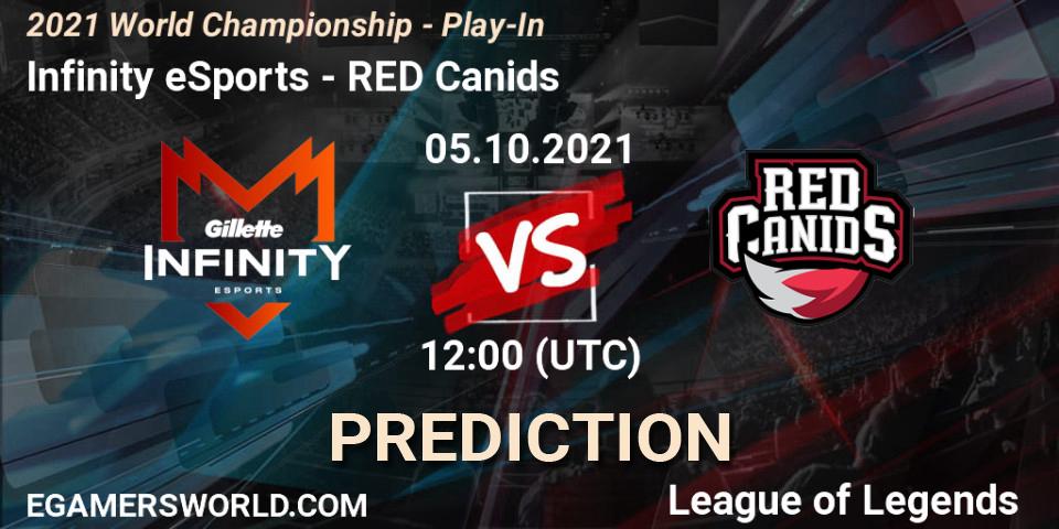 Prognose für das Spiel Infinity eSports VS RED Canids. 05.10.2021 at 12:10. LoL - 2021 World Championship - Play-In