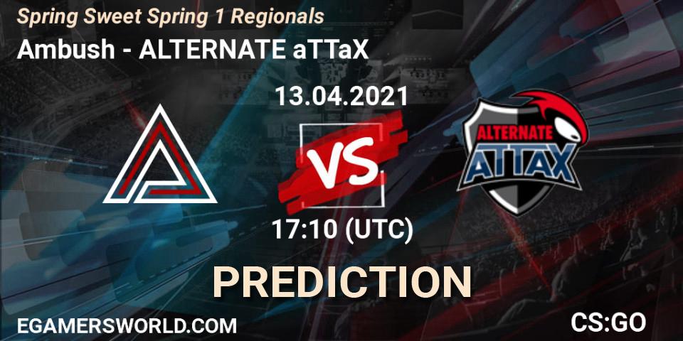 Prognose für das Spiel Ambush VS ALTERNATE aTTaX. 13.04.21. CS2 (CS:GO) - Spring Sweet Spring 1 Regionals