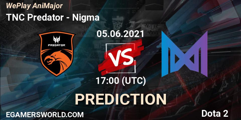 Prognose für das Spiel TNC Predator VS Nigma. 05.06.21. Dota 2 - WePlay AniMajor 2021