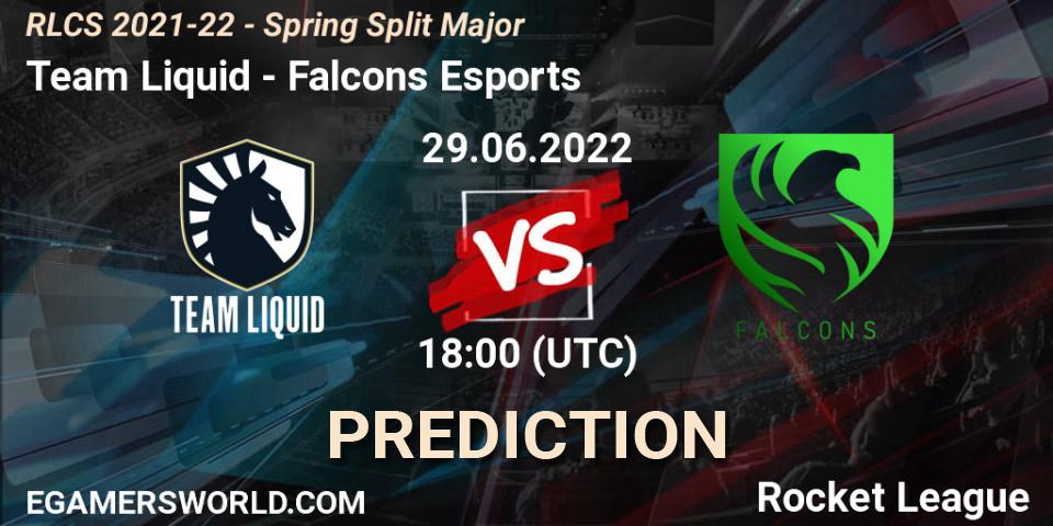Prognose für das Spiel Team Liquid VS Falcons Esports. 29.06.22. Rocket League - RLCS 2021-22 - Spring Split Major