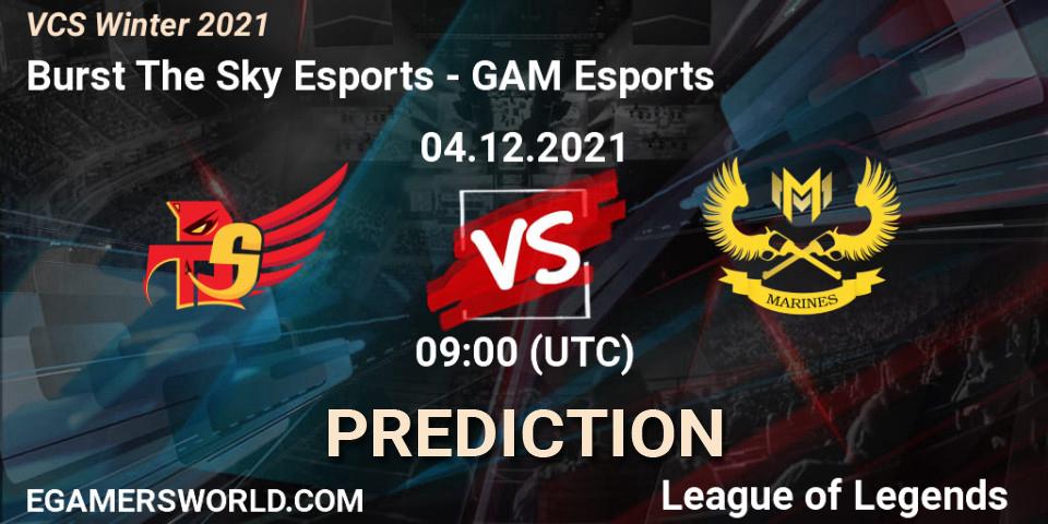 Prognose für das Spiel Burst The Sky Esports VS GAM Esports. 04.12.2021 at 09:00. LoL - VCS Winter 2021