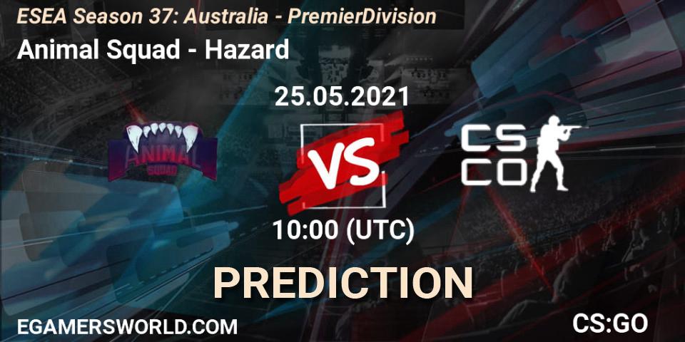 Prognose für das Spiel Animal Squad VS Hazard. 25.05.2021 at 10:00. Counter-Strike (CS2) - ESEA Season 37: Australia - Premier Division