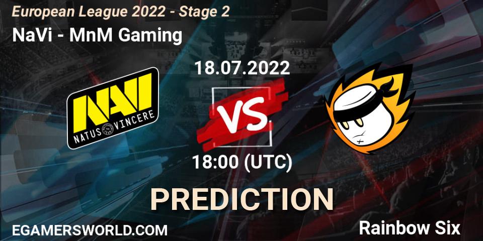 Prognose für das Spiel NaVi VS MnM Gaming. 18.07.22. Rainbow Six - European League 2022 - Stage 2