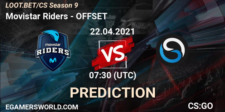 Prognose für das Spiel Movistar Riders VS OFFSET. 22.04.2021 at 07:30. Counter-Strike (CS2) - LOOT.BET/CS Season 9