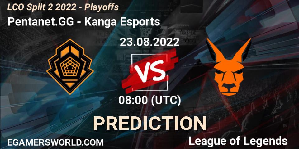 Prognose für das Spiel Pentanet.GG VS Kanga Esports. 23.08.2022 at 08:00. LoL - LCO Split 2 2022 - Playoffs