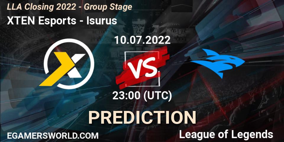Prognose für das Spiel XTEN Esports VS Isurus. 10.07.22. LoL - LLA Closing 2022 - Group Stage