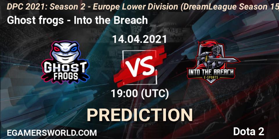 Prognose für das Spiel Ghost frogs VS Into the Breach. 14.04.2021 at 19:29. Dota 2 - DPC 2021: Season 2 - Europe Lower Division (DreamLeague Season 15)