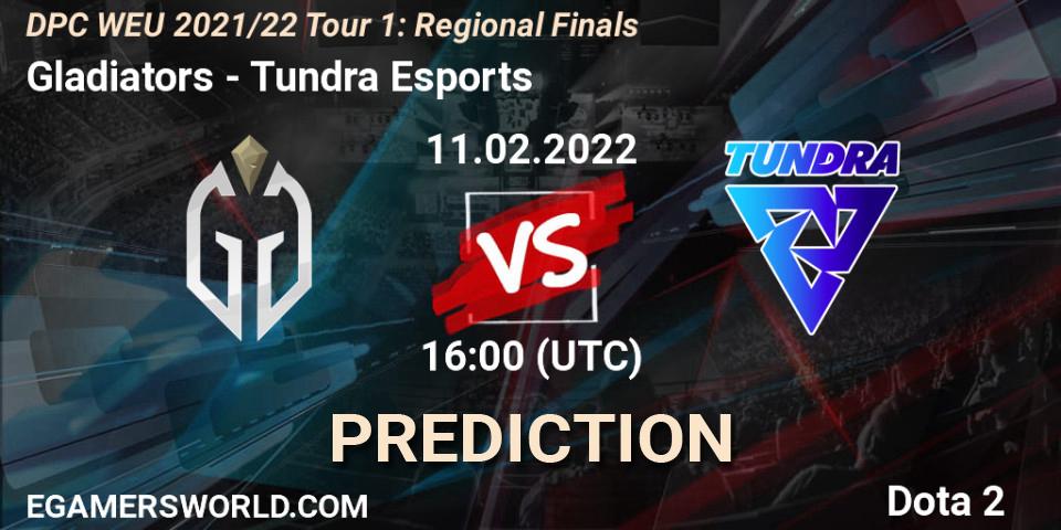 Prognose für das Spiel Gladiators VS Tundra Esports. 11.02.2022 at 15:55. Dota 2 - DPC WEU 2021/22 Tour 1: Regional Finals