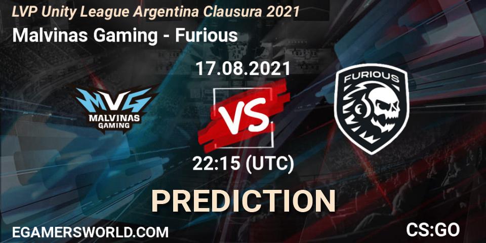 Prognose für das Spiel Malvinas Gaming VS Furious. 24.08.21. CS2 (CS:GO) - LVP Unity League Argentina Clausura 2021