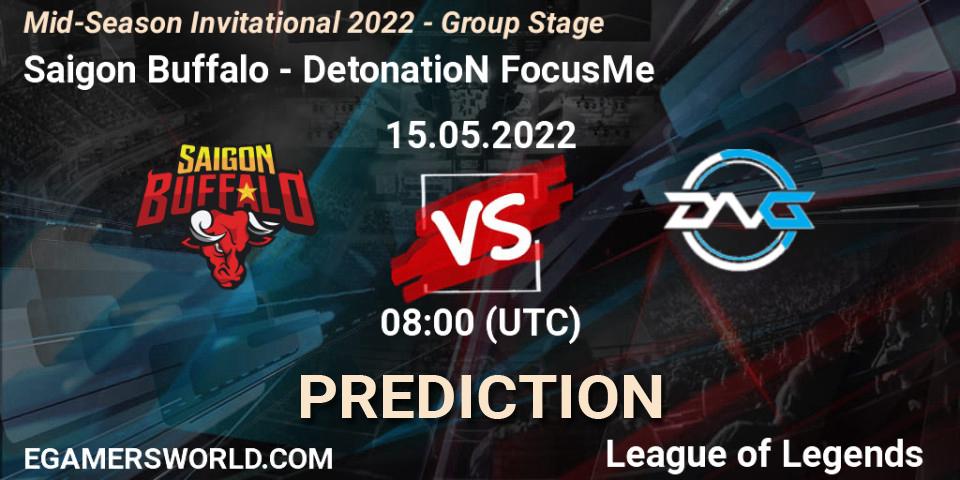 Prognose für das Spiel Saigon Buffalo VS DetonatioN FocusMe. 15.05.2022 at 08:00. LoL - Mid-Season Invitational 2022 - Group Stage