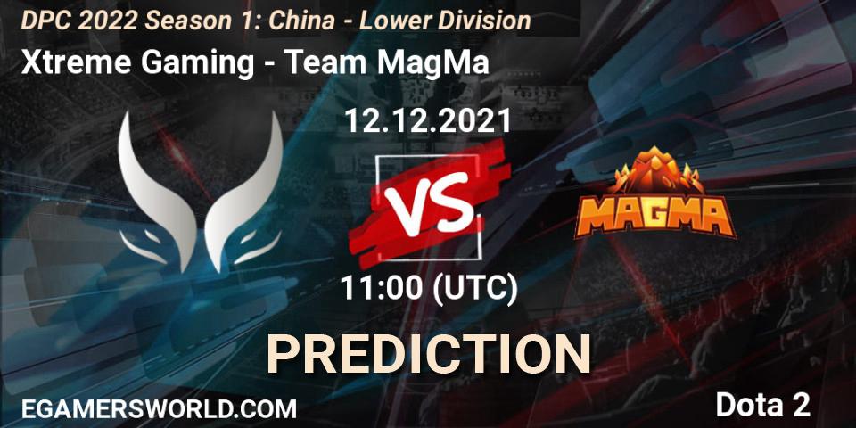 Prognose für das Spiel Xtreme Gaming VS Team MagMa. 12.12.2021 at 11:56. Dota 2 - DPC 2022 Season 1: China - Lower Division