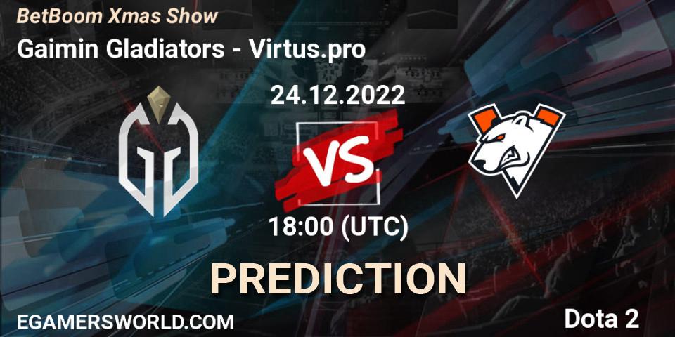 Prognose für das Spiel Gaimin Gladiators VS Virtus.pro. 24.12.22. Dota 2 - BetBoom Xmas Show